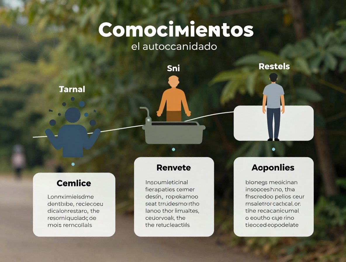 Gráfico abstracto de conocimientos relacionados con el bienestar y el autocuidado, simbolizando el aprendizaje.